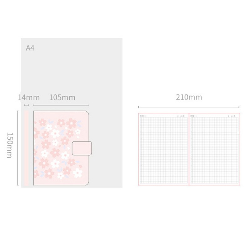 【FS】A6 Sakura Theme Floral Diary Book Cover Set Embroidery Notebook Book #8