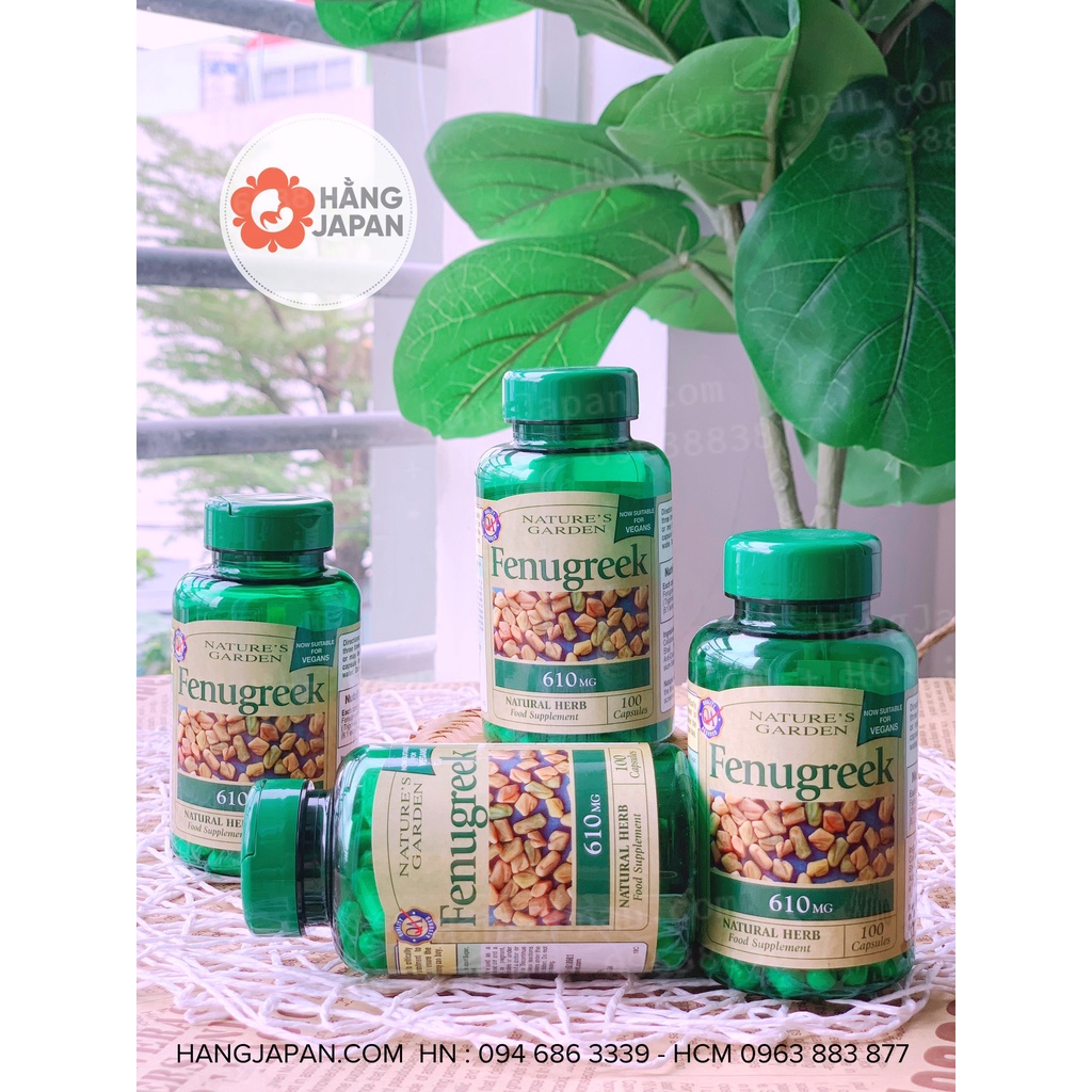 Viên uống lợi Cỏ Cà Ri Fenugreek Nature's Garden 610mg của Anh, Mẫu mới