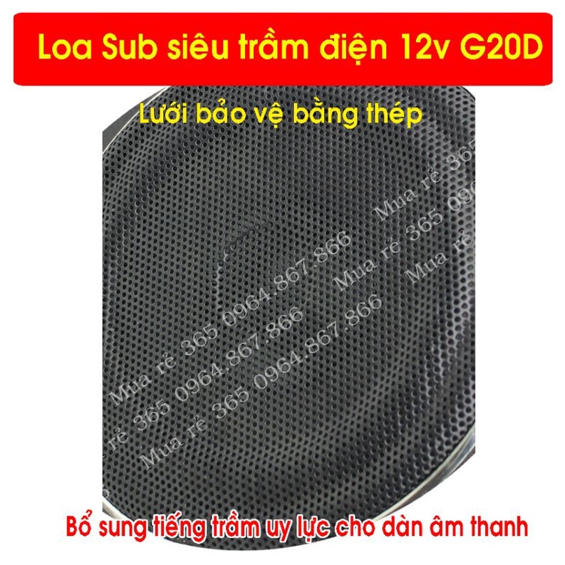 RẺ VÔ ĐỊCH Loa Sub siêu trầm điện bass 20 G20DT gầm ghế ô tô uy lực, độc đáo có loa Tép hỗ chợ chế độ Full,điện 12v