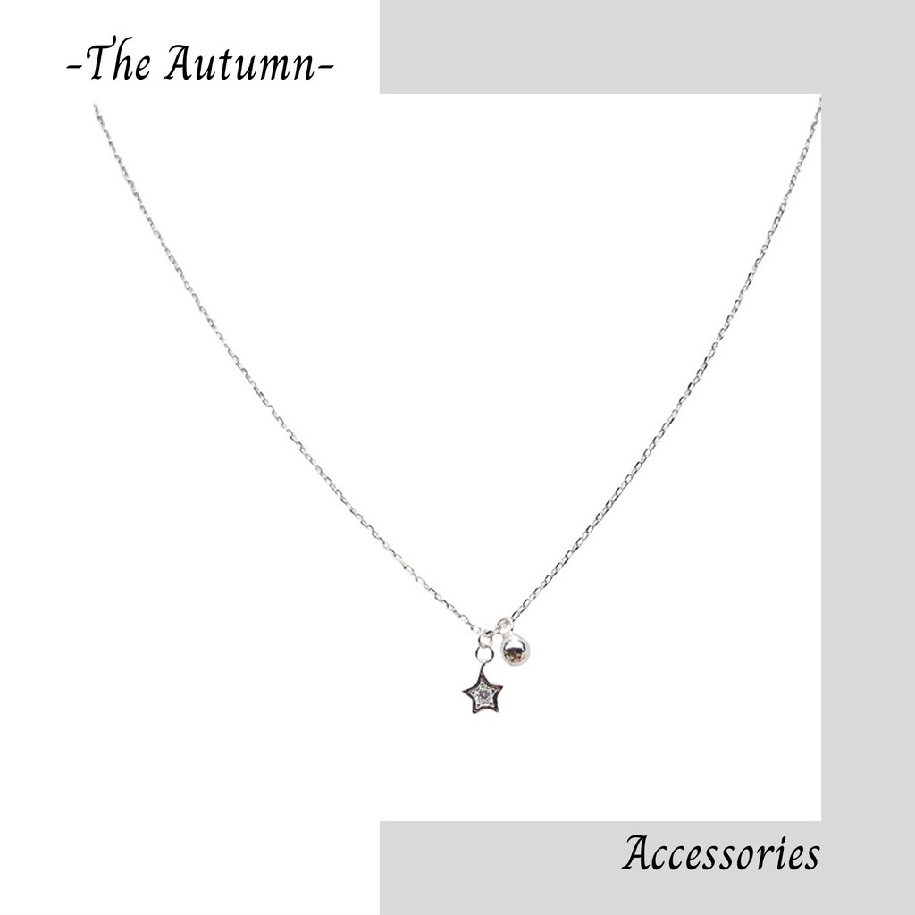 Dây chuyền mạ bạc mặt hình ngôi sao/ viên bi đơn giản thời trang cho nữ - The Autumn Accessories