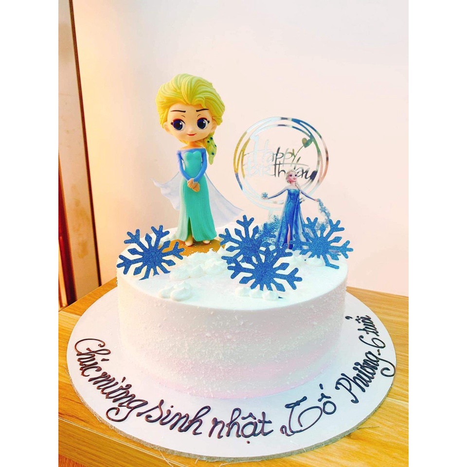 Bánh sinh nhật bé gái công chúa Elsa, công chúa hồng, vương miện, Bạch tuyết, giao hàng luôn, ship nhanh, bánh ngon sẵn