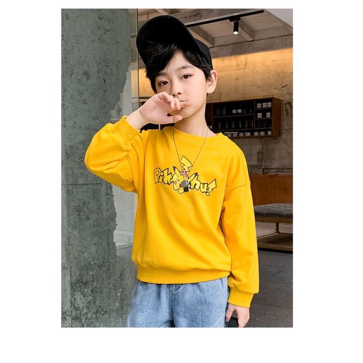 Pokemon Clothes kids University T Fashion Children's Clothes Boys Long Sleeve T-Shirts Pikachu Sweatshirts Tops Spring Autumn Winter New Korean Style Round Neck Bottoming Shirts