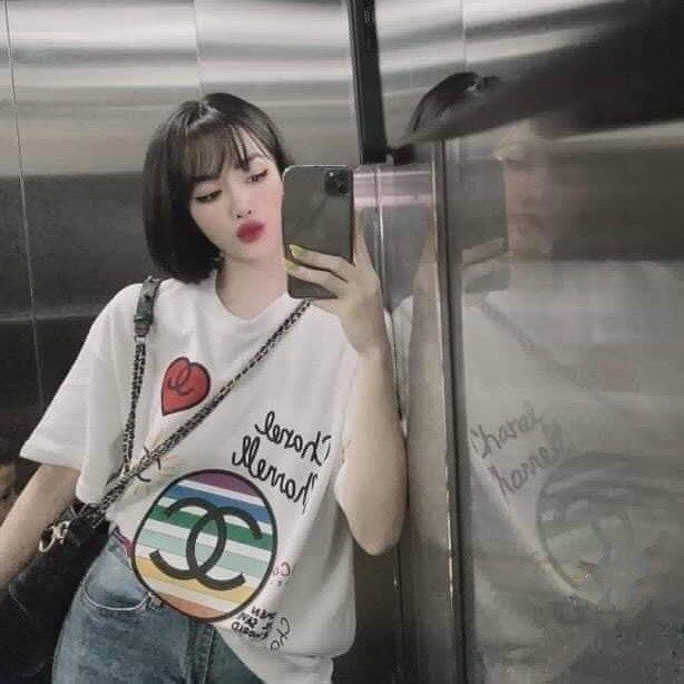 ÁO PHÔNG TRẮNG IN TRÁI TIM HỌA TIẾT CHỮ HOT HIT