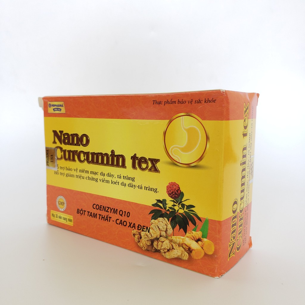 Viên nghệ Nano Curcumin Gold Tex Tam Thất Xạ Đen giảm viêm loét dạ dày tá tràng