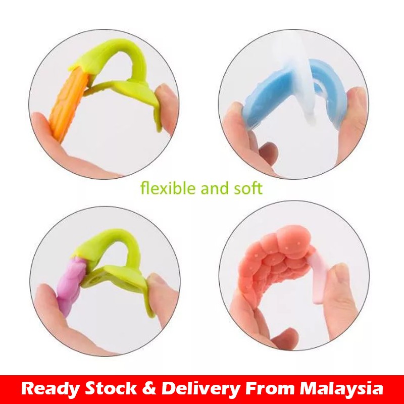 Đồ Chơi Ngậm Mọc Răng Bằng Silicon Cho Bé kiểu dáng trái cây dành cho trẻ em đang mọc răng tiện lợi
