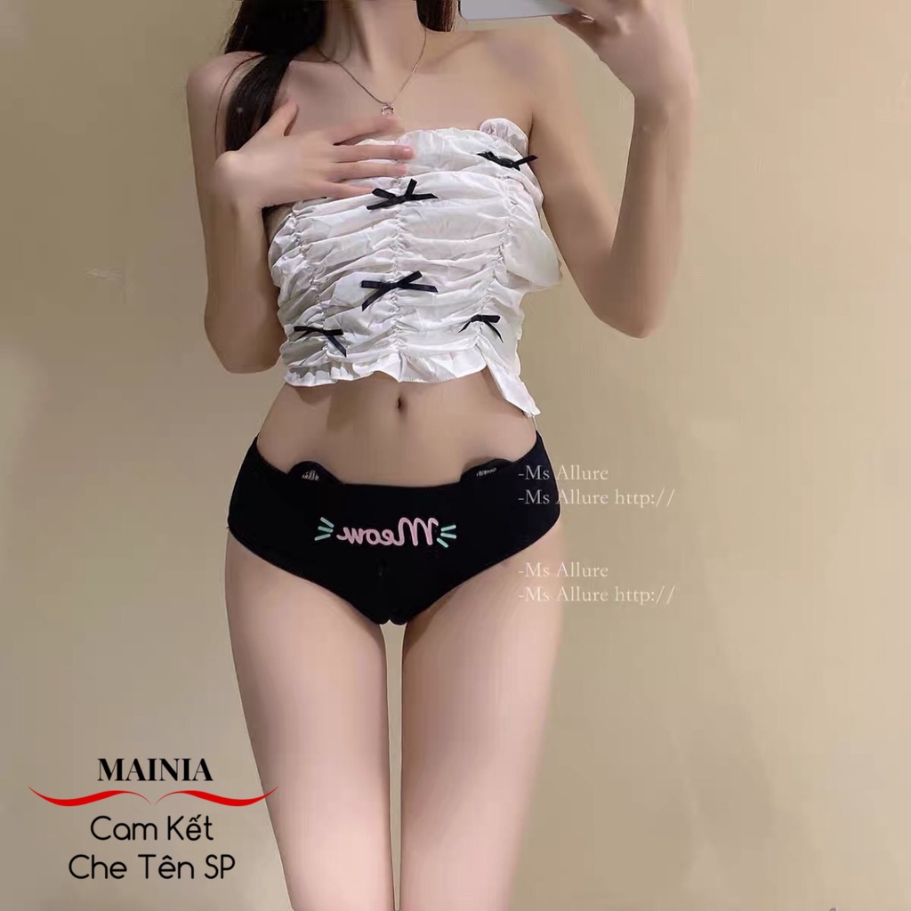 Quần Lót Nữ Cotton Tai Mèo Siêu Dễ Thương Cao Cấp Freesize Chíp Nữ Co Giãn Thoải Mái Mainia Shop