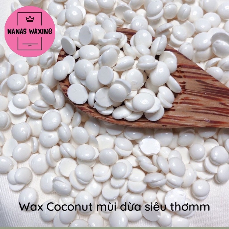 Sáp wax lông sữa dừa SIÊU BÁM LÔNG, tặng que , thơm ( trong suốt và coconut) đi sạch cả râu nam ngắn, cặng