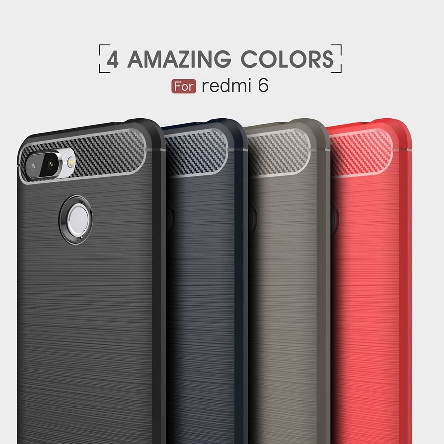 Ốp Lưng Xiaomi Redmi 6 Dẻo Cacbon Phay Xước chống sốc