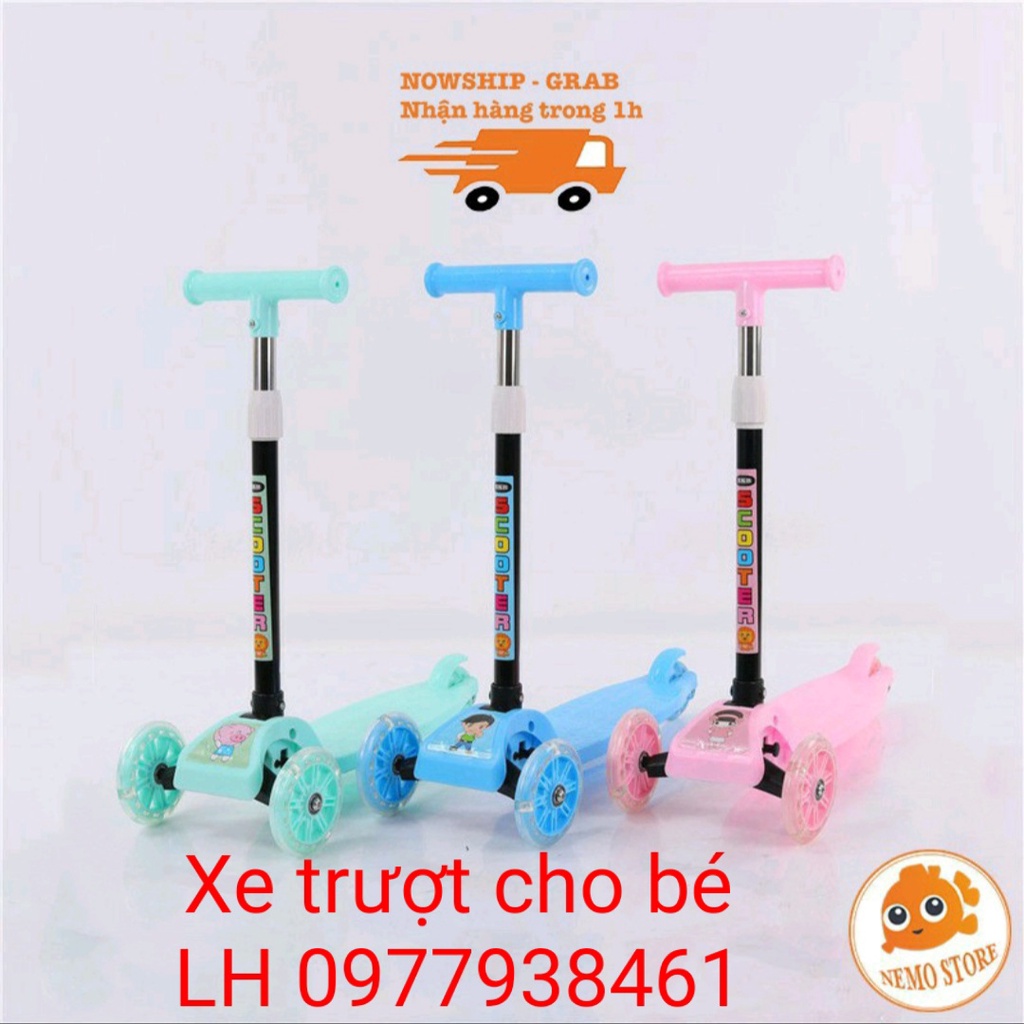 Xe trượt scooter cho trẻ 3 bánh xe phát sáng Xe trượt cho bé gấp gọn thông minh có đèn