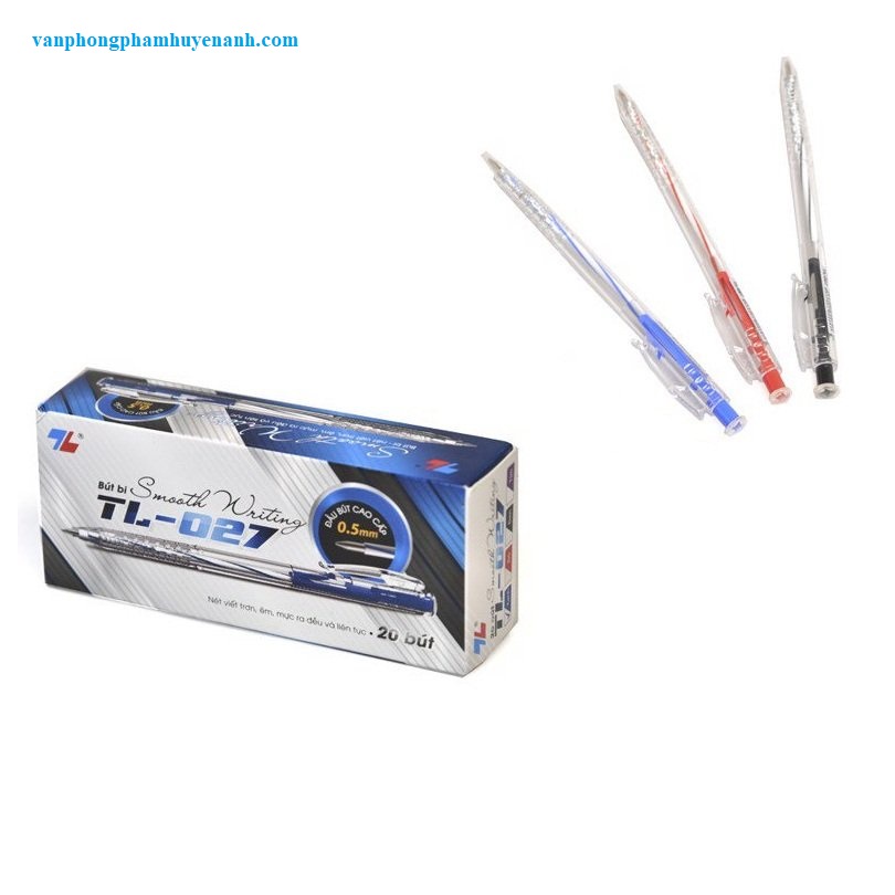 Bút bi Thiên Long 027 Chỉnh hãng 3 Màu xanh, đen, đỏ tự chọn