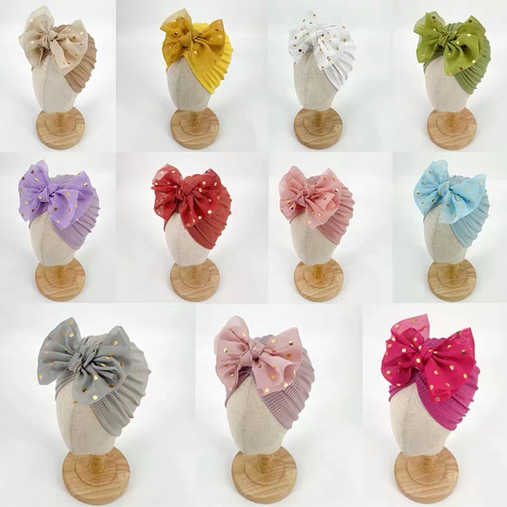 Mới Băng Đô Nơ Màu Trơn Cho Bé Gái