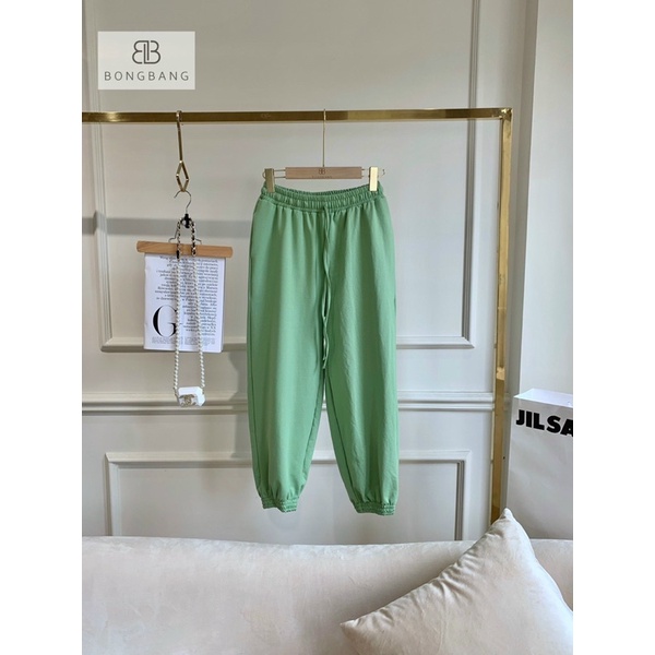 Quần Jogger Sweatpants Nữ Dây Rút Bo Ống Chun Nỉ Unisex Form Rộng Nhiều Màu I'm Basic