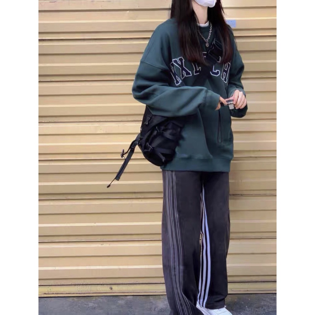 Áo nỉ sweater KXL màu xanh dành cho nam nữ , chất nỉ cotton form thụng freesize phong cách Streetwear
