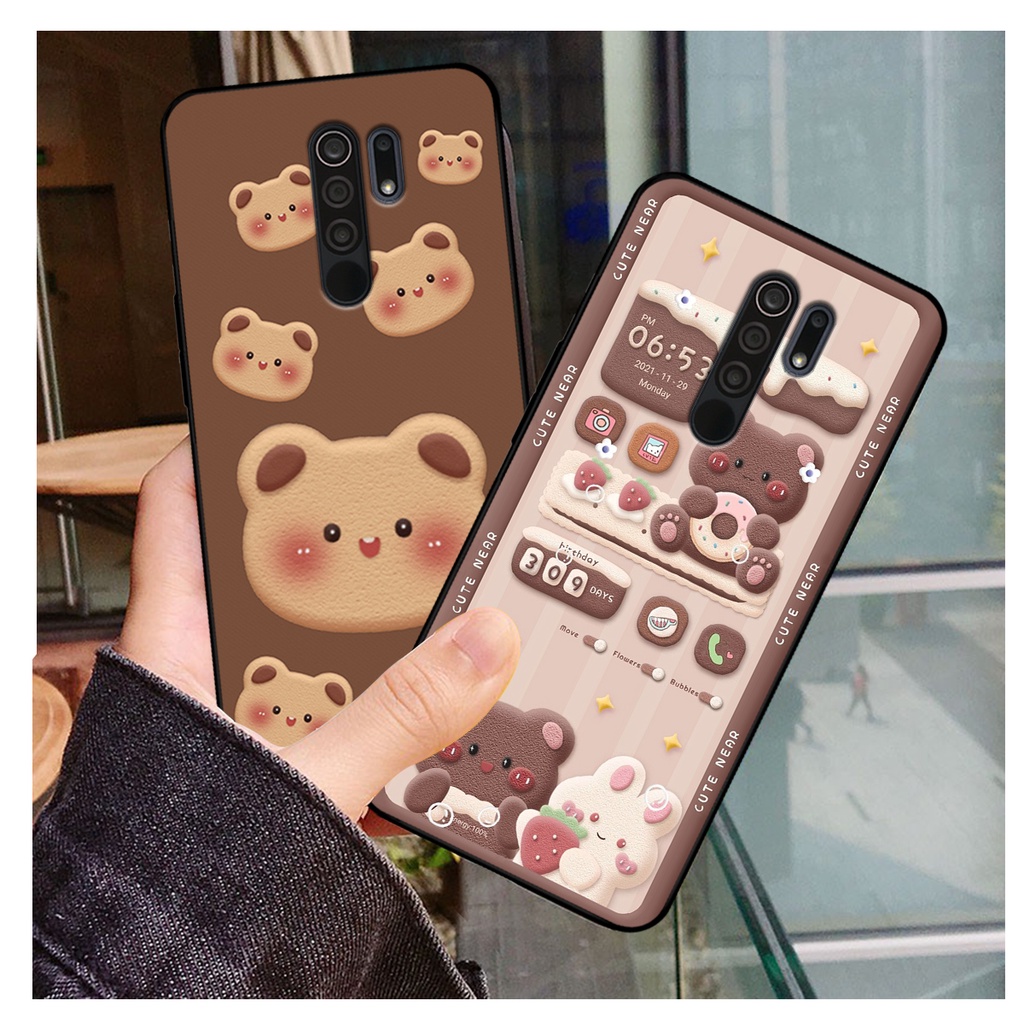 Ốp lưng Xiaomi Redmi 9 in hình gấu dễ thương. ốp chống sốc bền đẹp