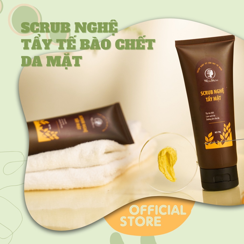 Chăm Sóc Da Mẹ Bầu Scrub Nghệ Tẩy Tế Bào Chết Cho Mặt 70Gr | Làm Sạch Da | Ngừa Mụn | Kiềm Dầu - Wonmom