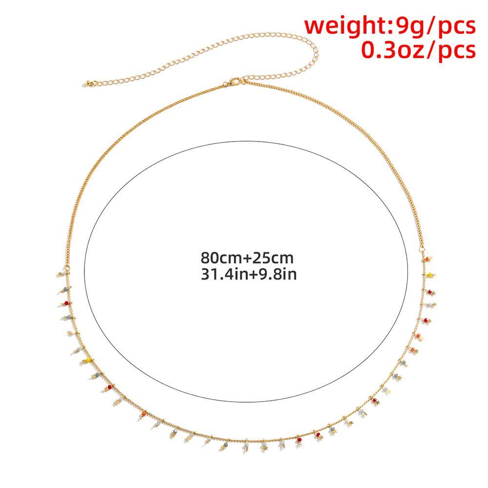 Dây Đeo Thắt Lưng Xỏ Hạt Tròn Nhiều Màu Sắc Cho Nữ