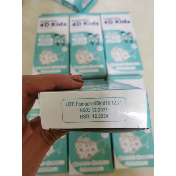 Hộp 10 khẩu trang 4d Kids cho bé