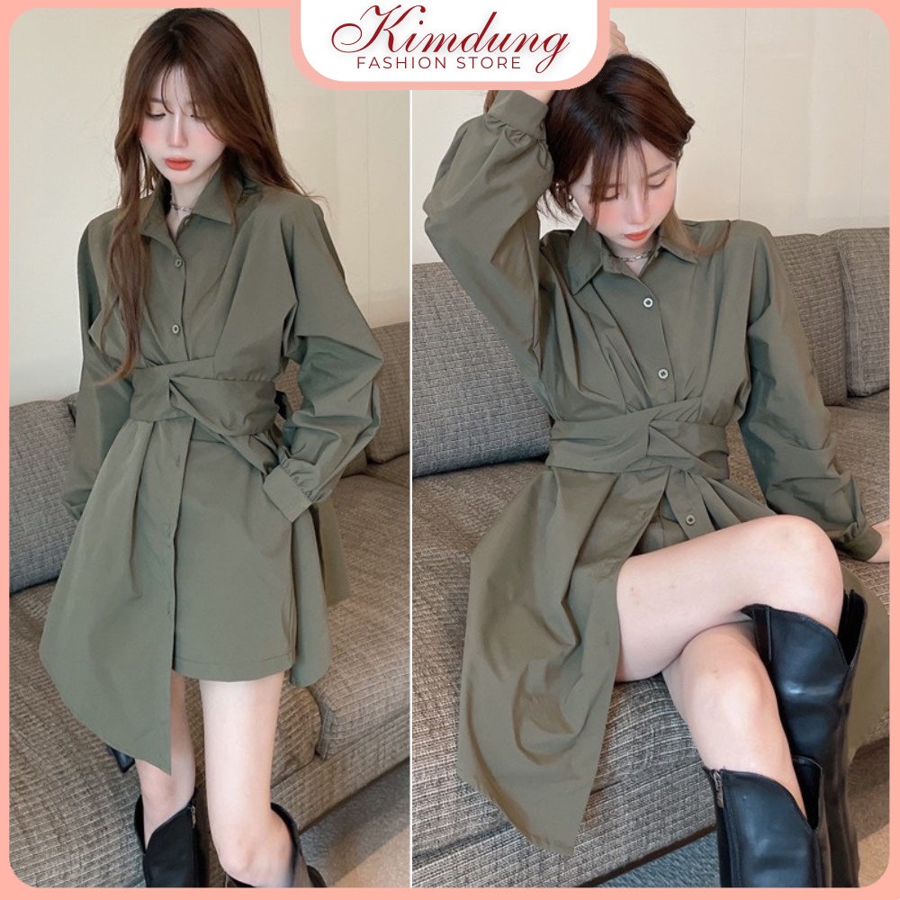Set bộ nữ áo sơ mi fom dấu quần + quần sort so hot - Áo sơmi eo bó cách điệu form dài mix quần short