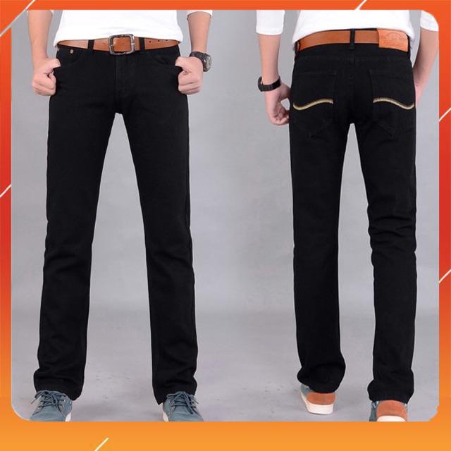 Quần jean nam ống đứng màu đen trơn Quần nam công sở cao cấp phong cách Hàn Quốc-Quần dài nam đẹp 2019