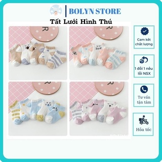 Set 5 đôi tất lưới thú điều hoà Cổ Thấp Cho Bé Giúp Thoáng Chân cho bé trai gái sơ sinh_3 tuổi kỷ tr