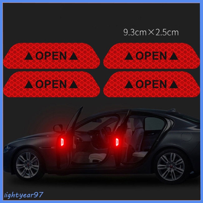 Bộ 4 Miếng Dán Phản Quang Cảnh Báo Mở Cửa Xe Hơi Chống Trầy