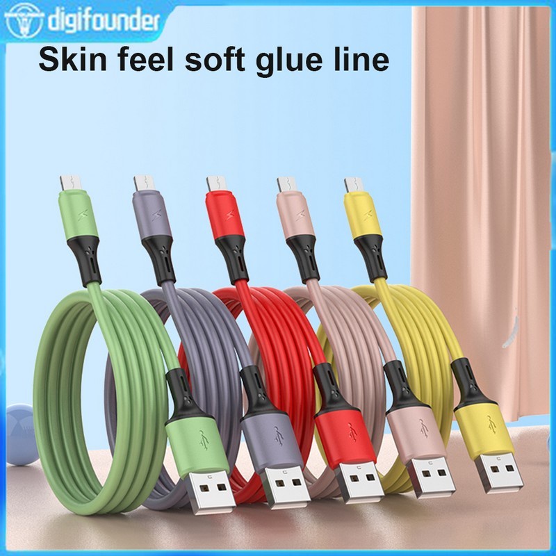Dây cáp sạc Type-C silicon mềm màu trơn dài 1m 2.4a dành cho điện thoại dòng Android
