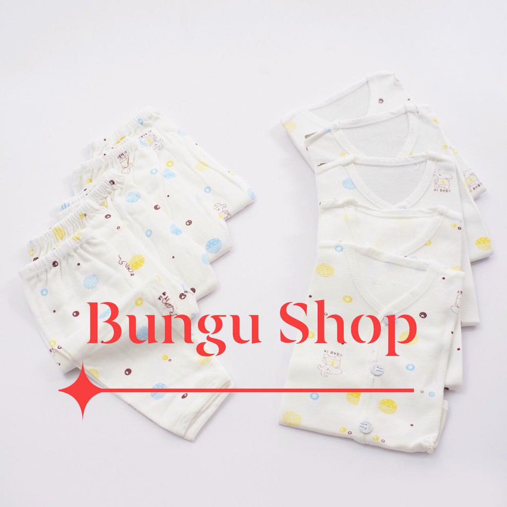 🔥FREESHIP🔥 Bộ quần áo sơ sinh cotton dài tay cho bé trai, bé gái xuất Nhật - Bungu Shop