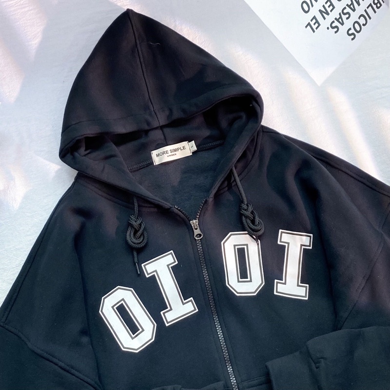 Áo Khoác CROPTOP OI OI Form Rộng Hoodie Zip Vải Nỉ Bông Ulzzang Oversize unisex - Yowol.sg