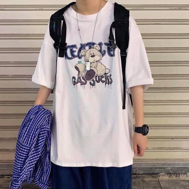 Áo Thun Tay lỡ form rộng unisex - oversize phông Teddy