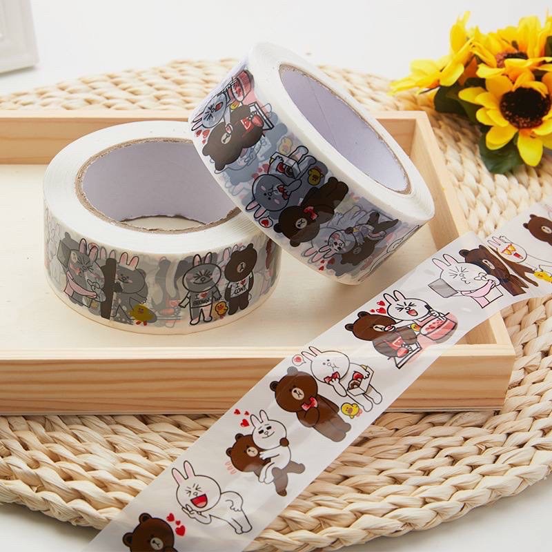 Băng keo đóng hàng  dài 100m trang trí, băng keo hoạt hình/ băng dính đóng hàng/ washi tape tại nguyễn gia group quận 5: