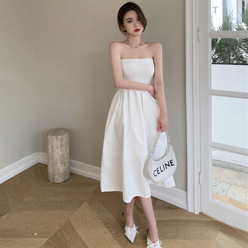 IELGY Đầm Lửng Hở Vai Thời Trang Mùa Hè Ngọt Ngào Dành Cho Nữ