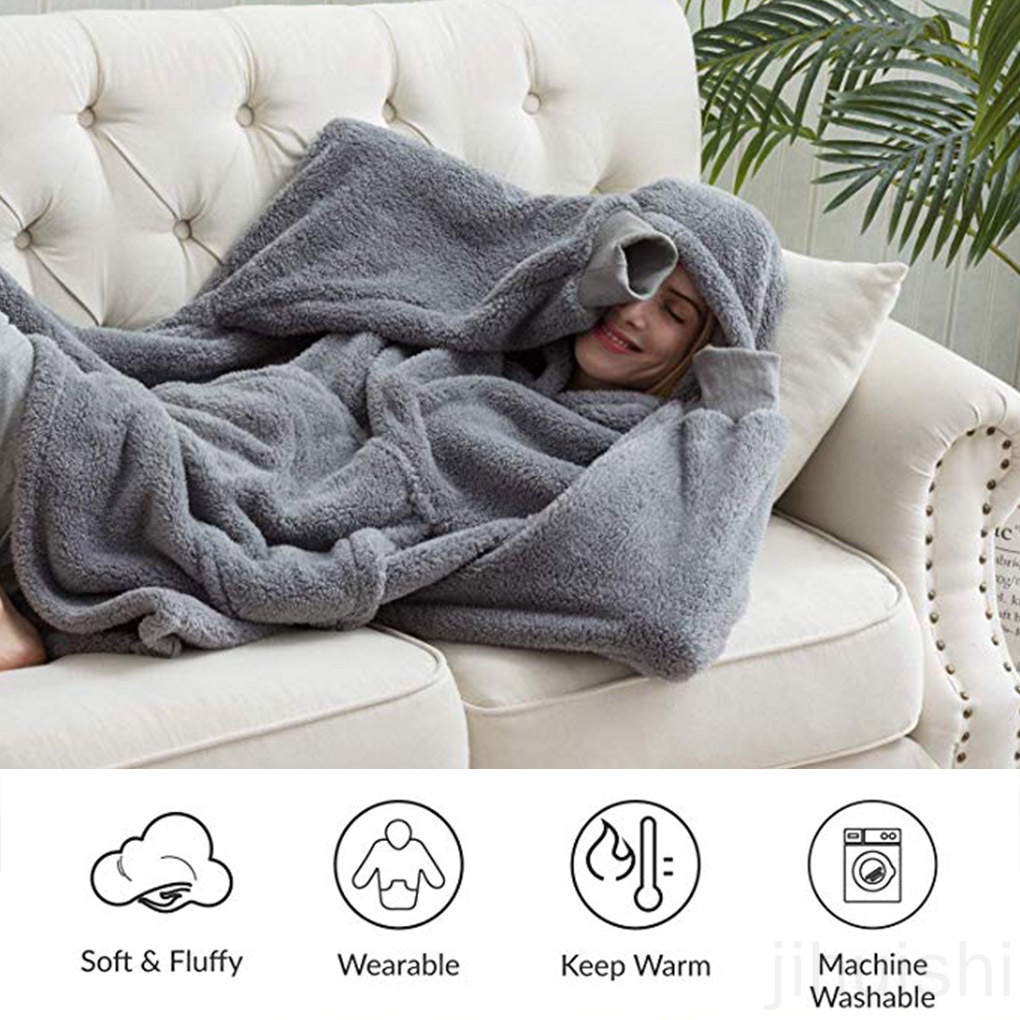 Chăn Giữ Ấm Có Nón Trùm Đầu Thời Trang Unisex