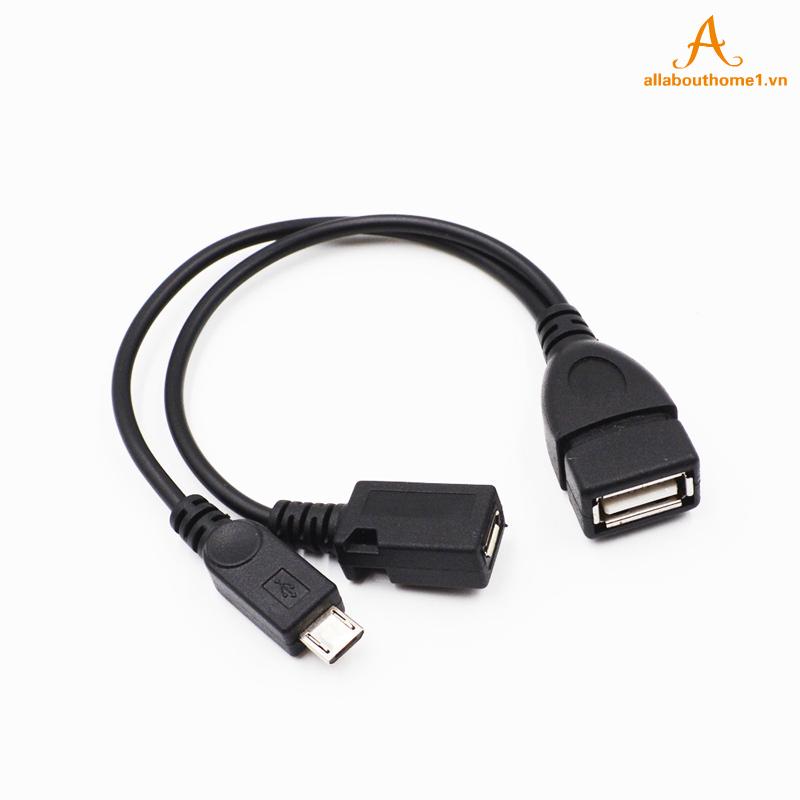 Usb type a female to micro usb male host otg with micro female y cable