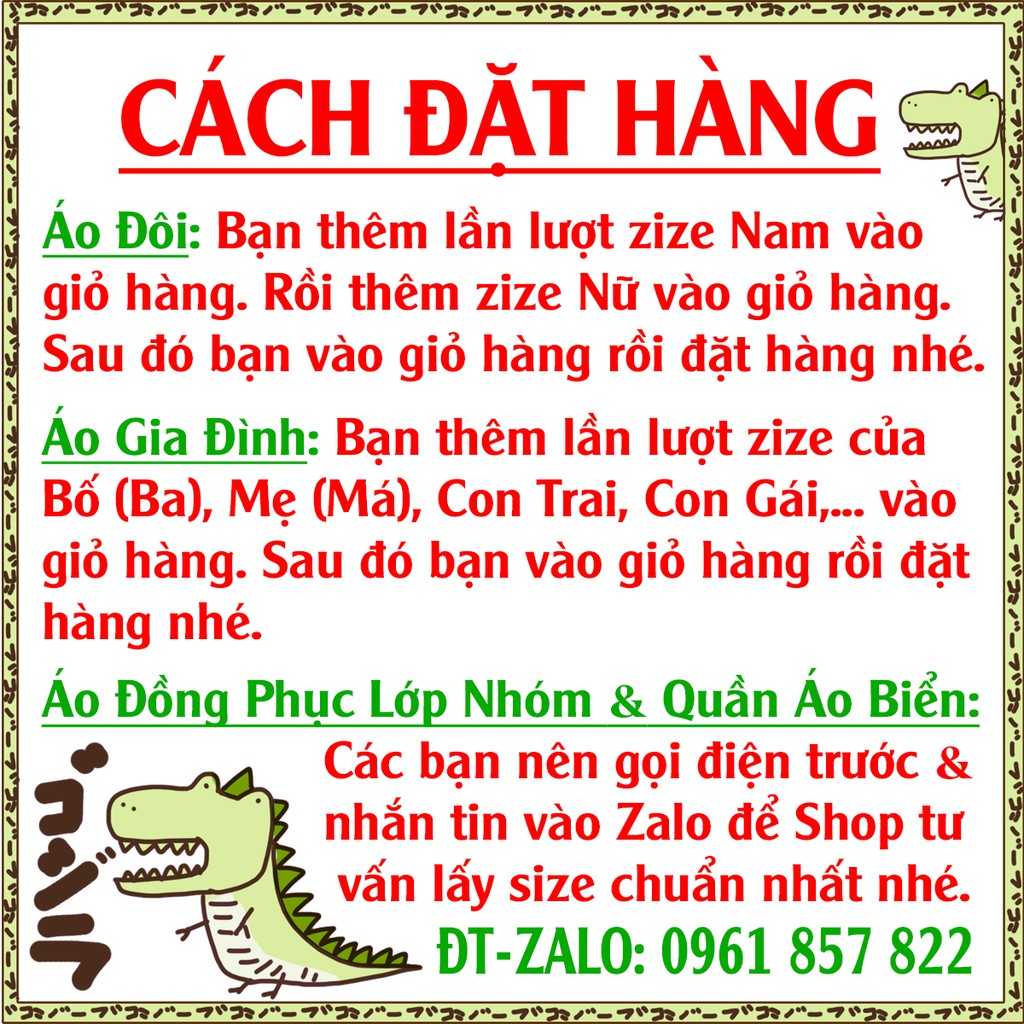 ÁO ĐÔI ÁO CẶP KHỦNG LONG ĐẸP