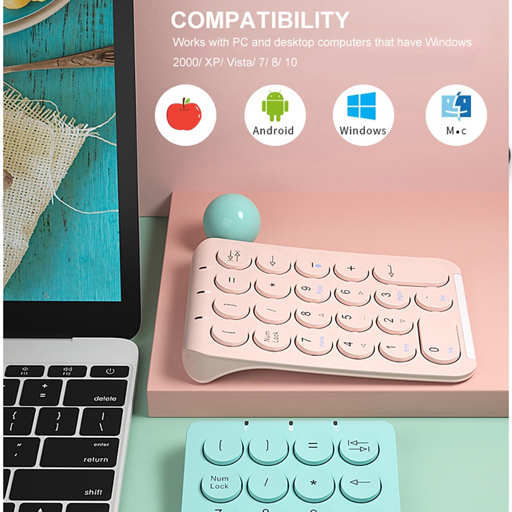 Bộ Bàn Phím Số 22 Phím Bluetooth Không Dây Di Động Tiện Dụng Cho Laptop
