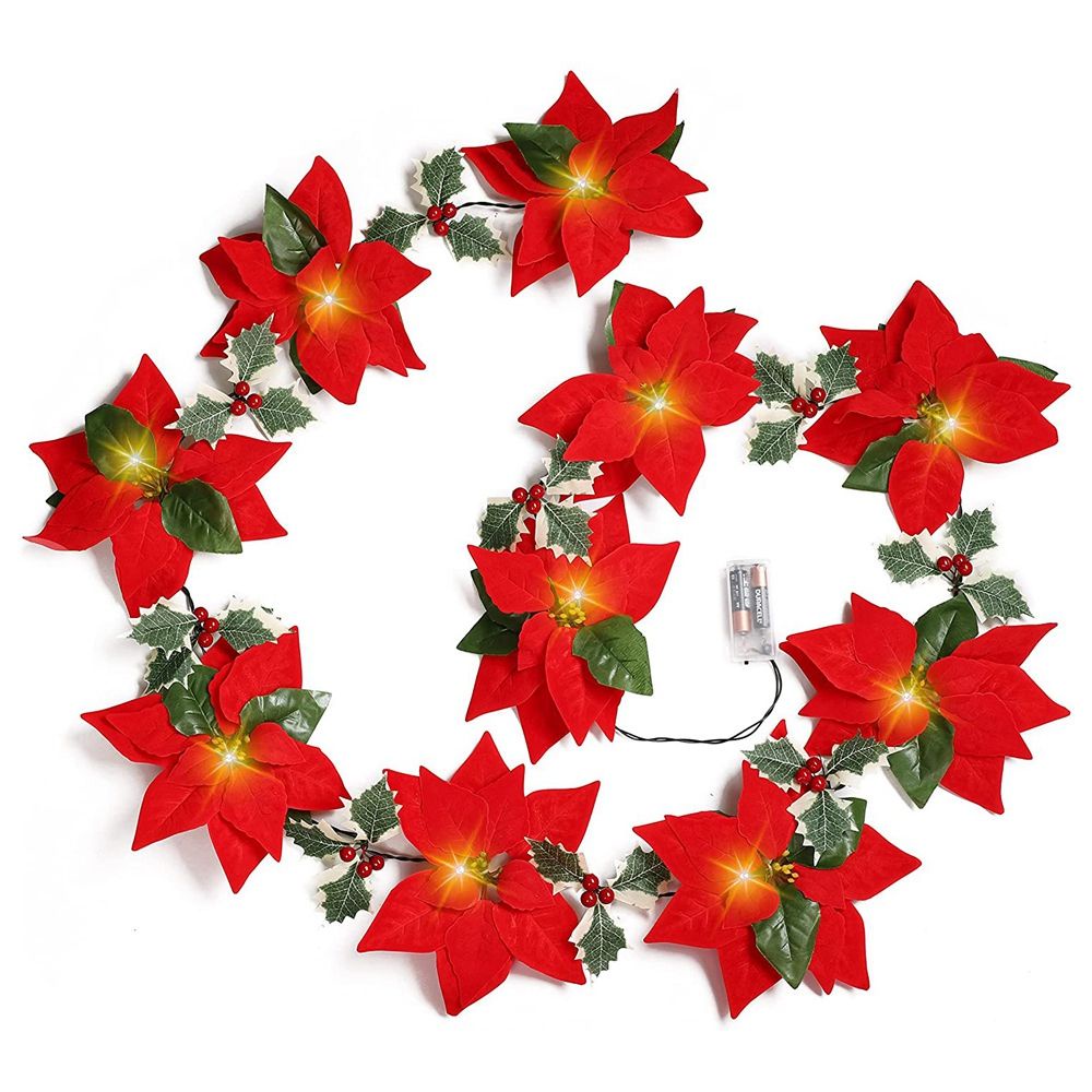 Dây đèn LED 10 bóng dài 2m hình hoa trang trí giáng sinh