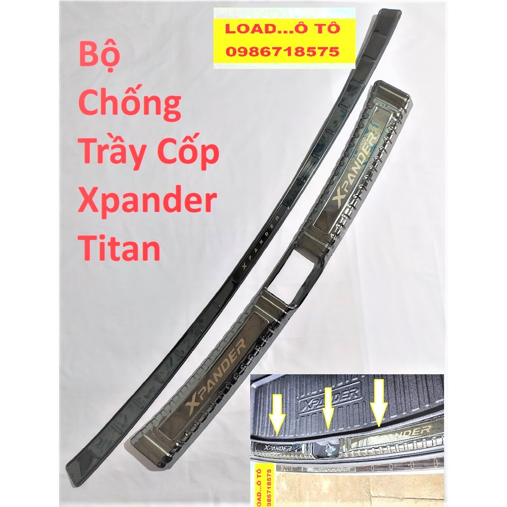 Chống Trầy Cốp Trong, Ngoài Titan Xe Mitsubishi Xpander 2022-2018, Xpander Cross Mẫu Titan Đen Mặt Bóng Cao Cấp