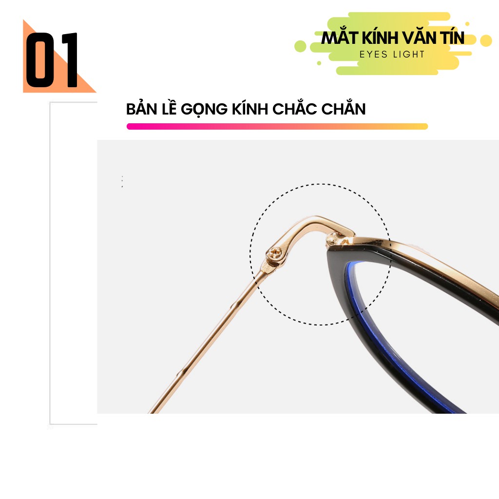 Gọng kính cận thời trang Eyes Light T510 nữ mắt kính tròn càng kim loại nhiều màu | BigBuy360 - bigbuy360.vn