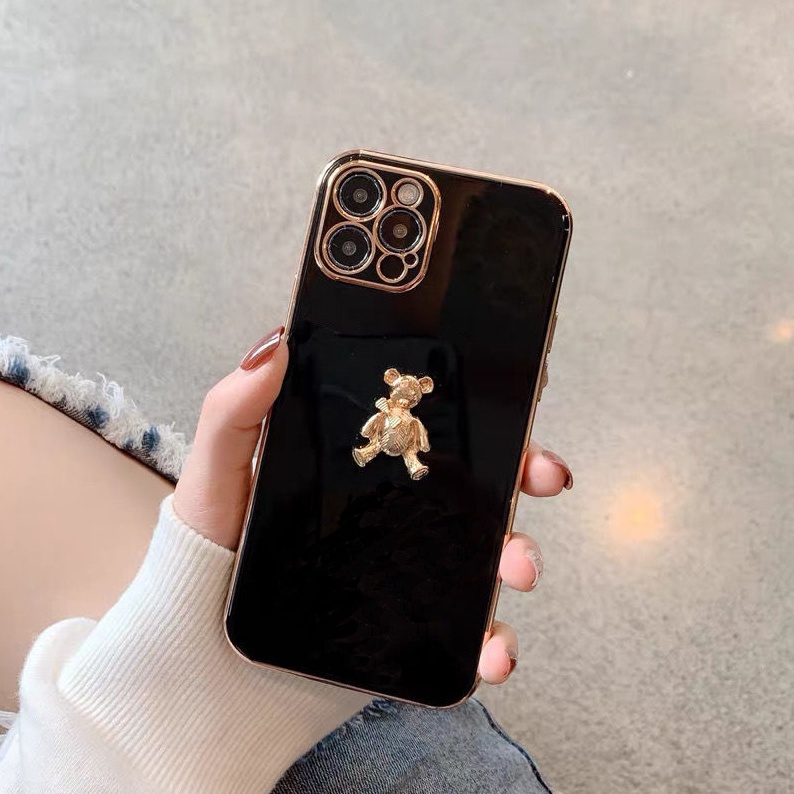 Apple Ốp Điện Thoại Nhựa Dẻo Viền Vuông Mạ Màu 3d iphone 15 14 13 12 11 pro x xs xr max iphone 7 8 6 6s plus iphone 12 13 mini
