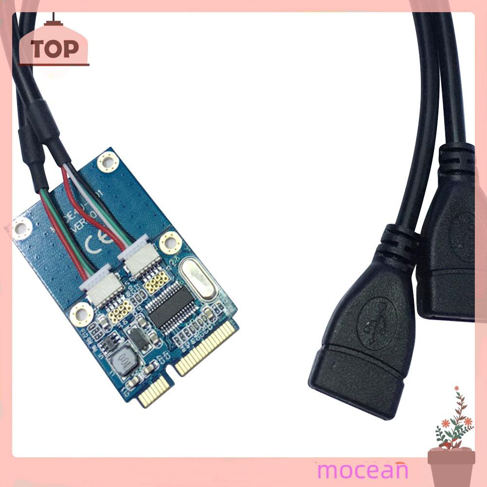 Bộ Chuyển Đổi Mini Pci-E Sang Usb Kép 5 Pin 2 Cổng Usb 2.0 Thẻ