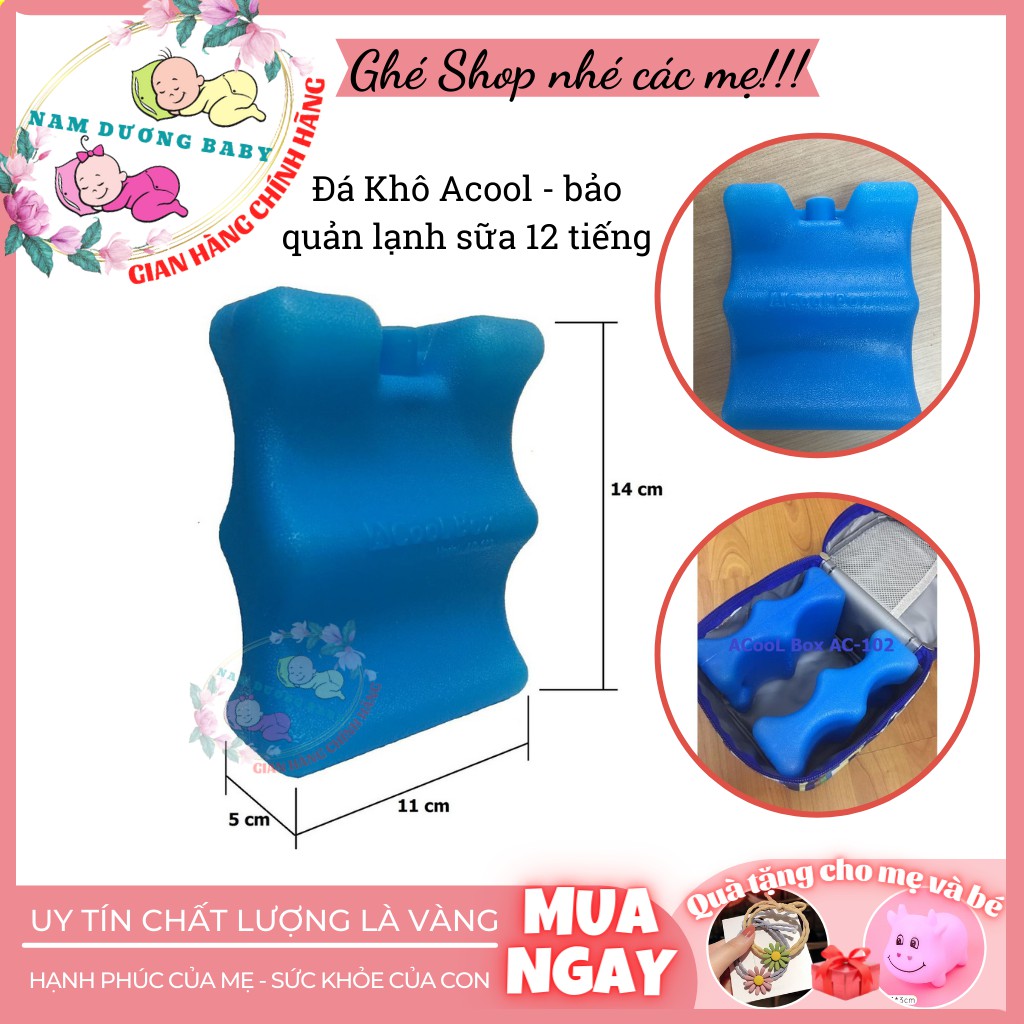 Đá khô 2 rãnh Acool hàng Việt Nam dùng cho bộ bảo quản lạnh sữa/ Bộ bảo quản lạnh sữa đá khô
