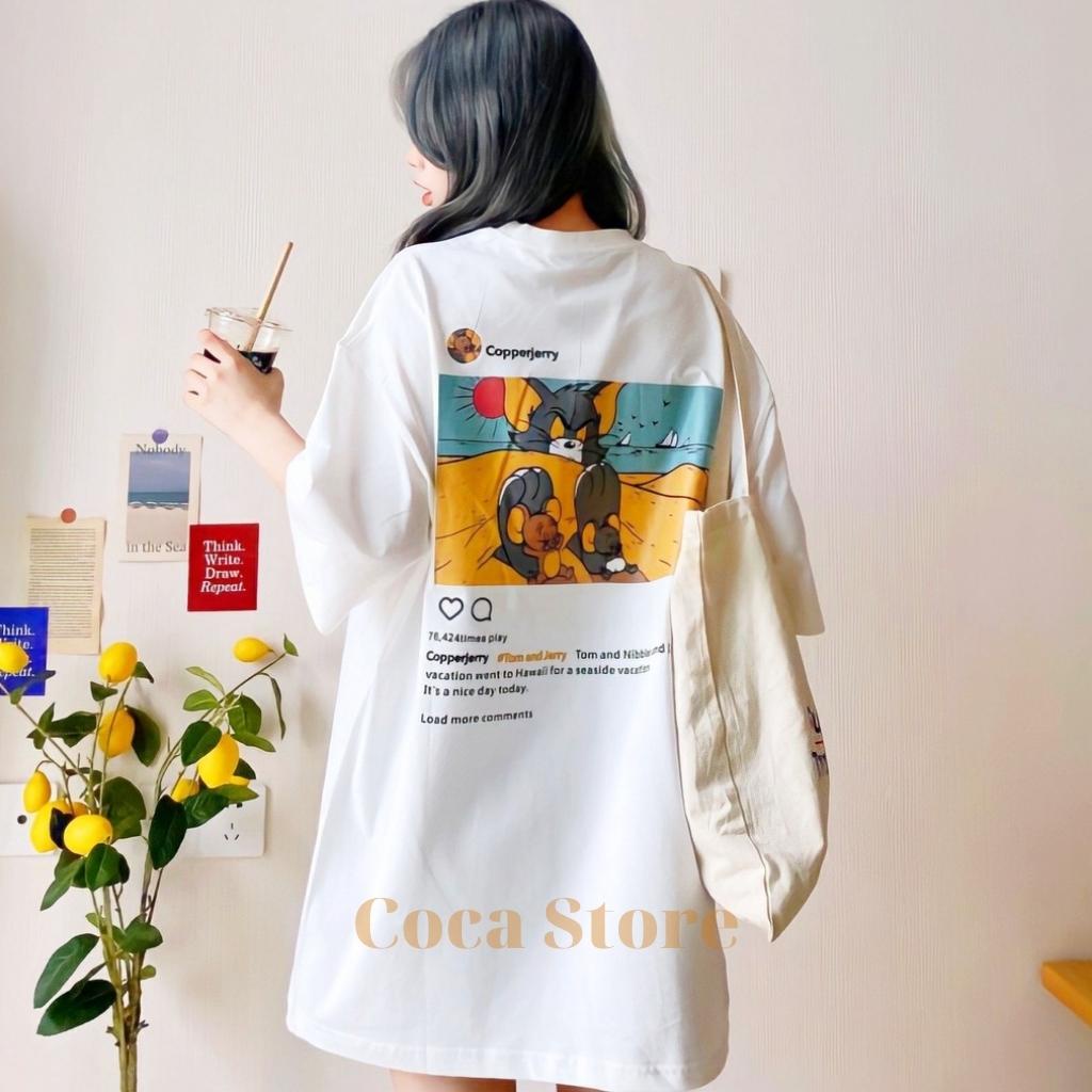 Áo Thun Tay Lỡ Unisex COPPER Coca Store, Áo Phông Nam Nữ Form Rộng, Đủ Size Từ 36kg Đến 75kg