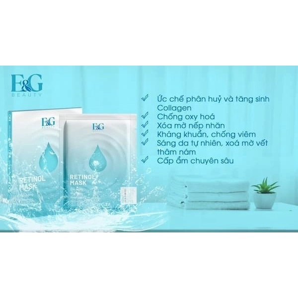 Mặt Nạ Dưỡng Da Retinol Mask E&amp;G Beauty Hàn Quốc Xóa Mờ Vết Nhăn, Thâm Nám, Cấp Ẩm Cho Da