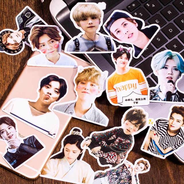 Sticker nhựa phản quang BTS, G-Dragon, EXO, Marvel, Doremon, Kitty,...