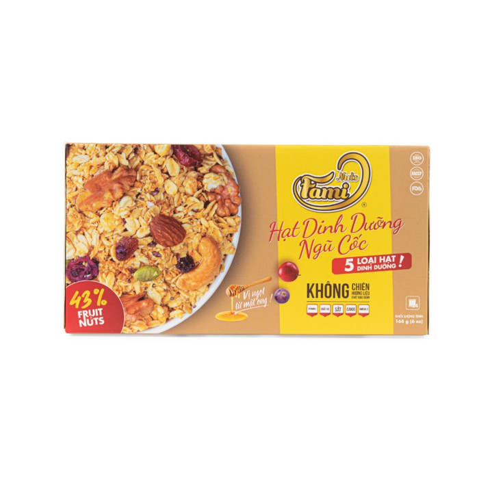 HẠT DINH DƯỠNG NGŨ CỐC GRANOLA FAMINUTS - Hộp Giấy 168g - Ngũ Cốc Giảm Cân