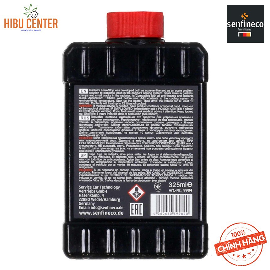 [PRO] Chống Rò Rỉ Két Nước Senfineco 9984 – 325ML Radiator Leak-Stop, Hàng Đức Chính Hãng – HIBUCENTER