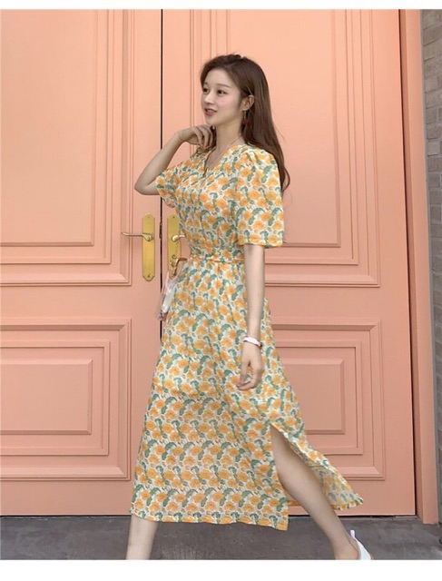 [ORDER 7-10D] VÁY MORAN MAXI HOA NHÍ XẺ SƯỜN | BigBuy360 - bigbuy360.vn