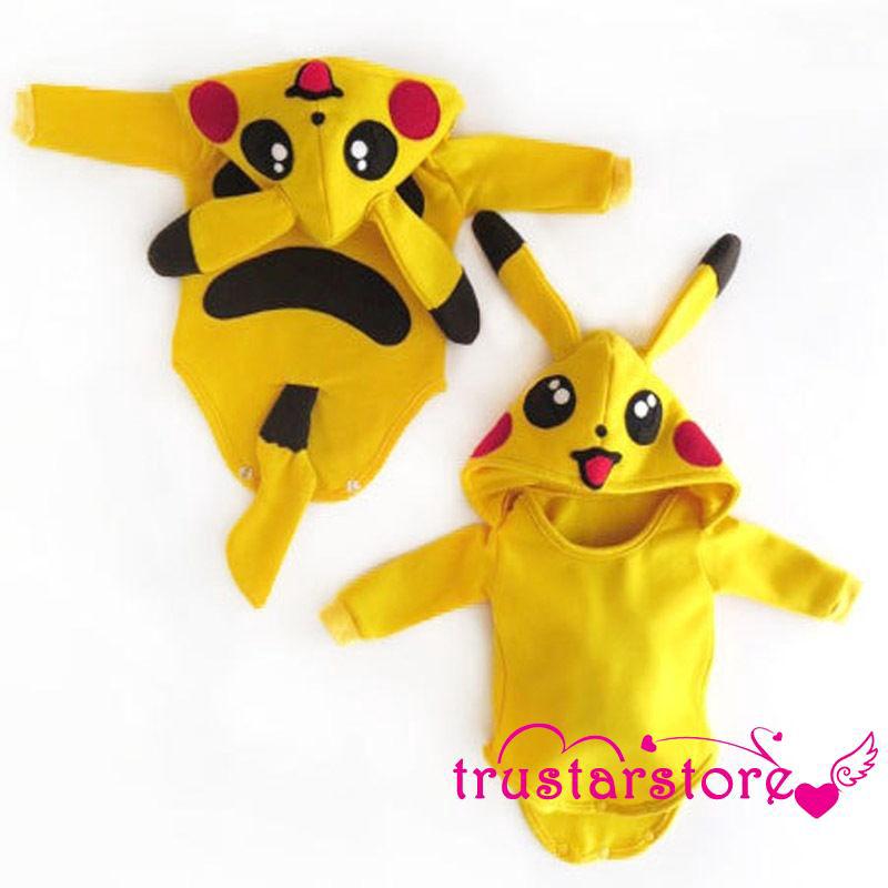 ✦Bộ Áo Liền Quần Hình Pikachu Xinh Xắn Cho Bé Sơ Sinh