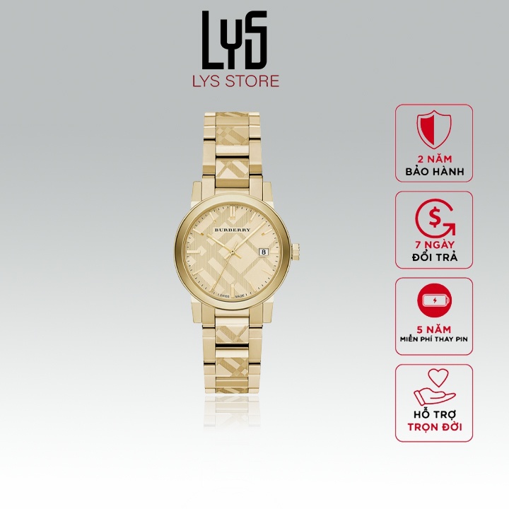 Đồng hồ nữ Burberry The City Gold-Tone Ladies Watch 34mm BU10119