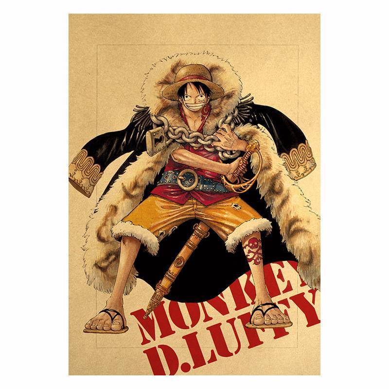 Giấy dán tường Anime One Piece Retro Time Wanted Bounty Luffy Zoro Rayleigh Bộ sưu tập nhân vật Giấy